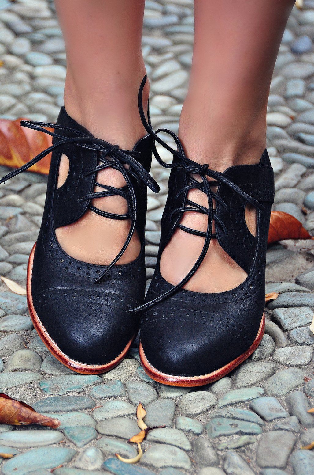 Julienne Leather Oxford Wedges