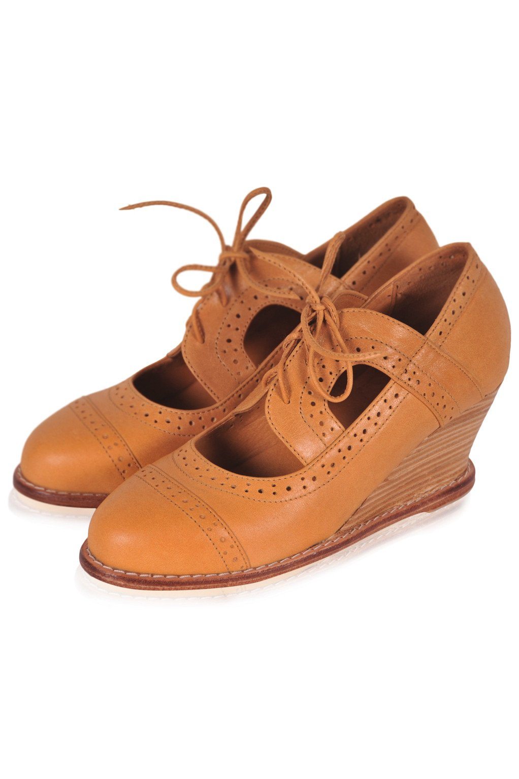 Julienne Leather Oxford Wedges