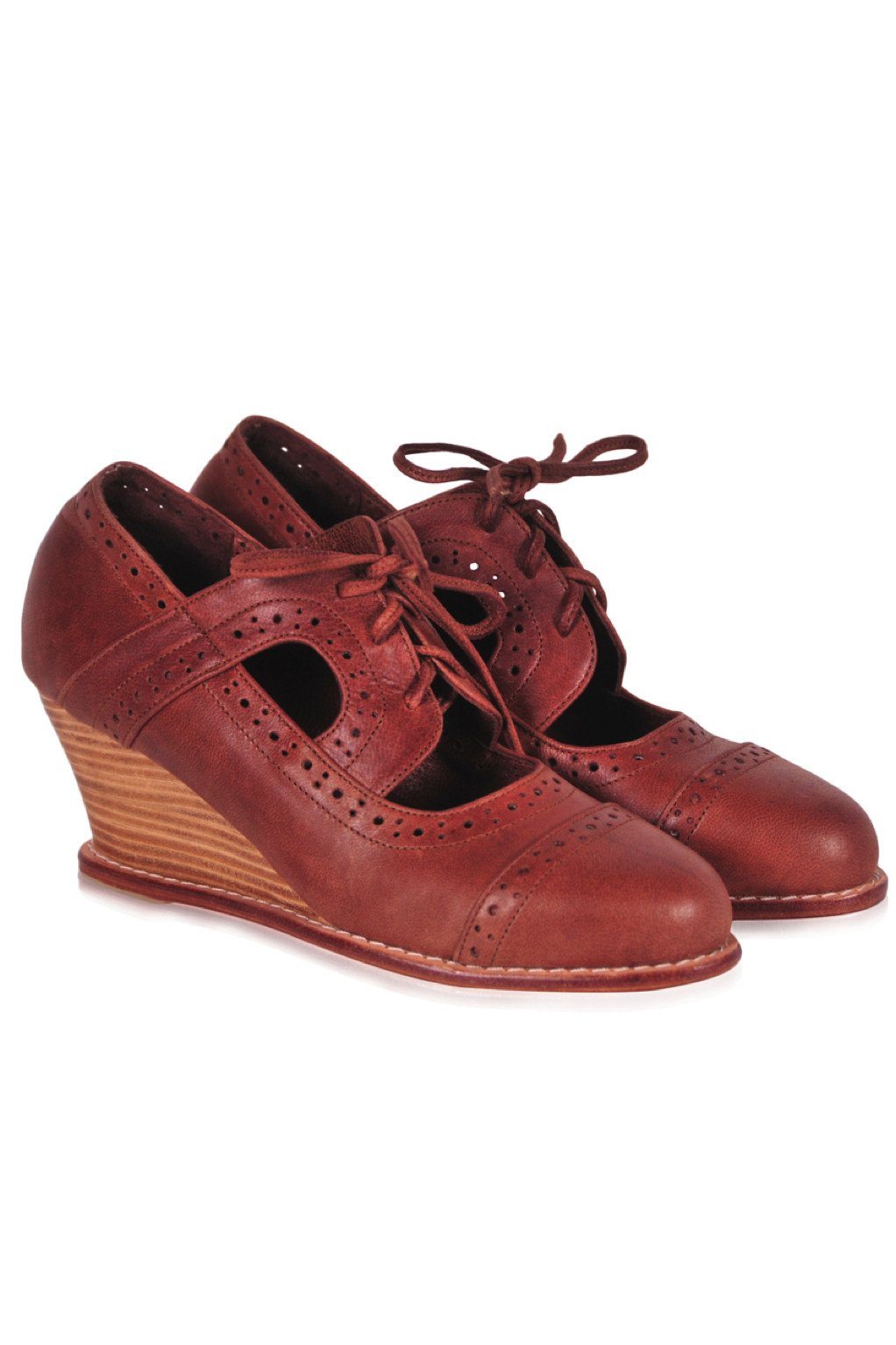 Julienne Leather Oxford Wedges