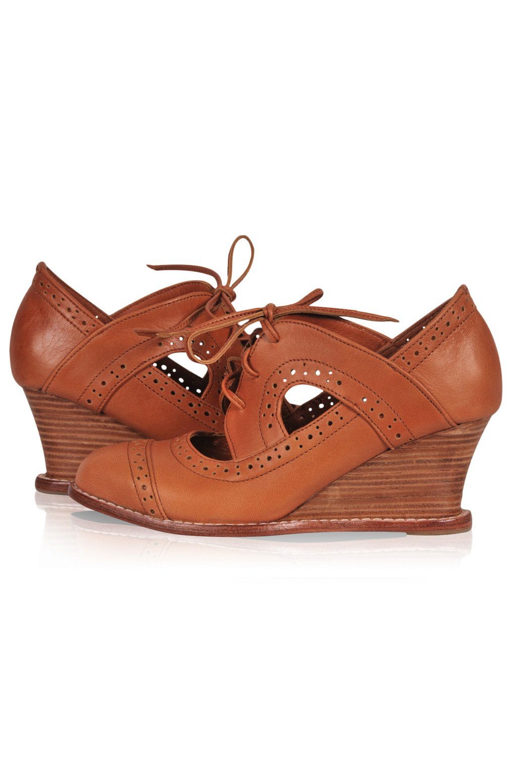 Julienne Leather Oxford Wedges