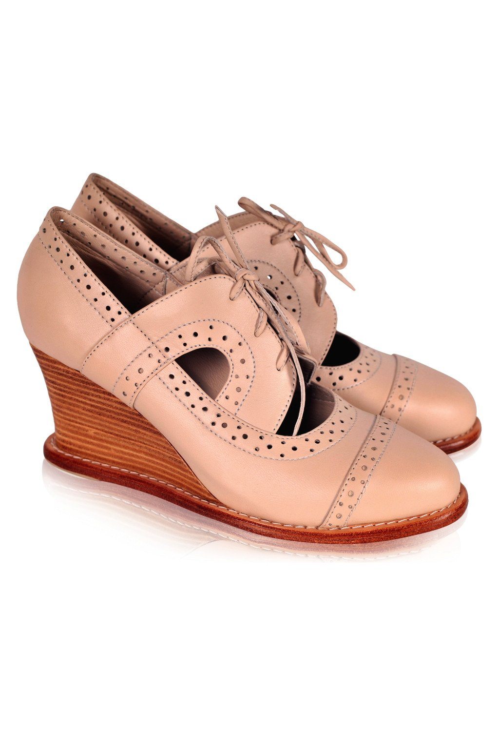 Julienne Leather Oxford Wedges