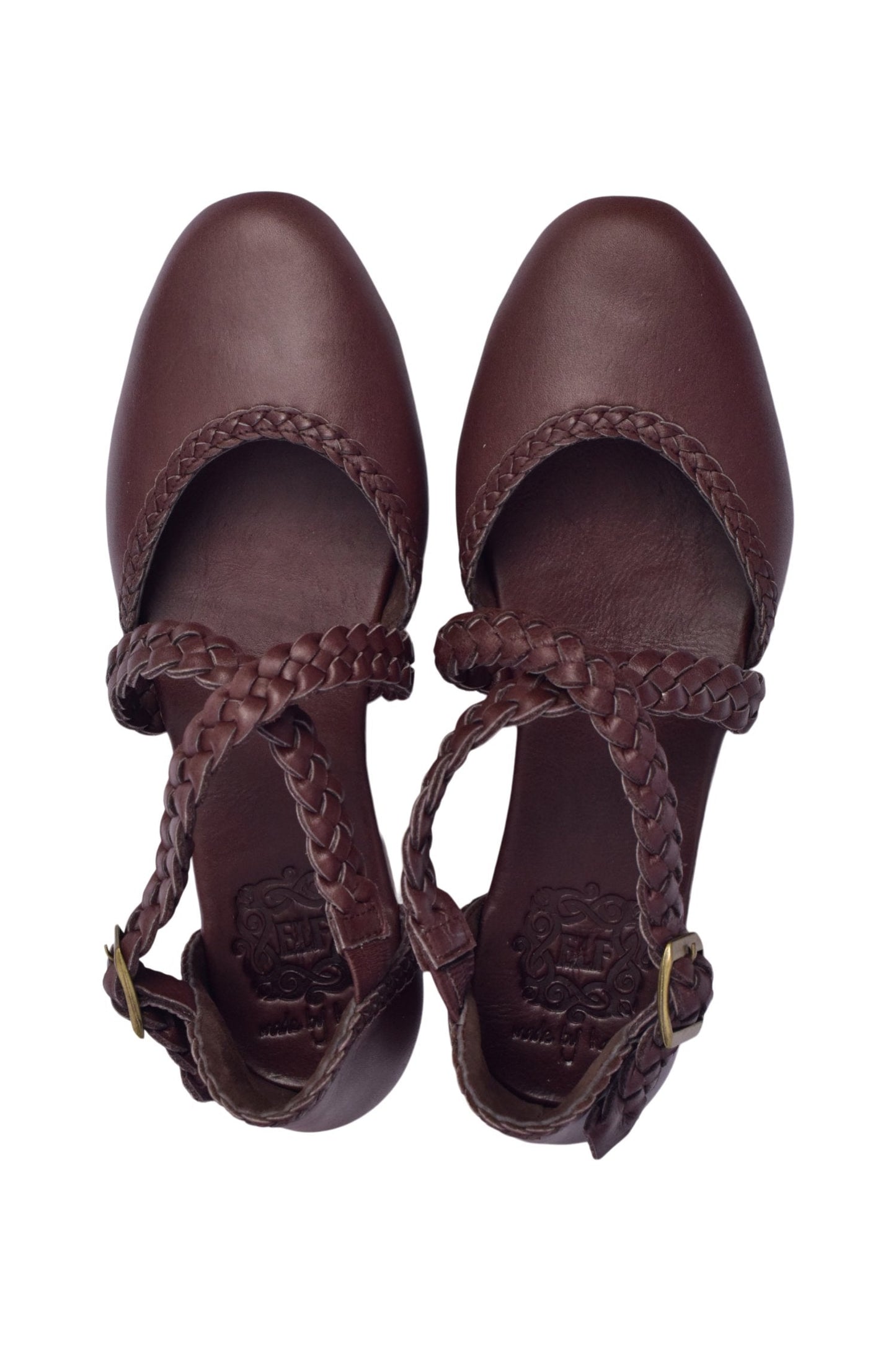 Florentine Braided Criss-Cross Leather Flats