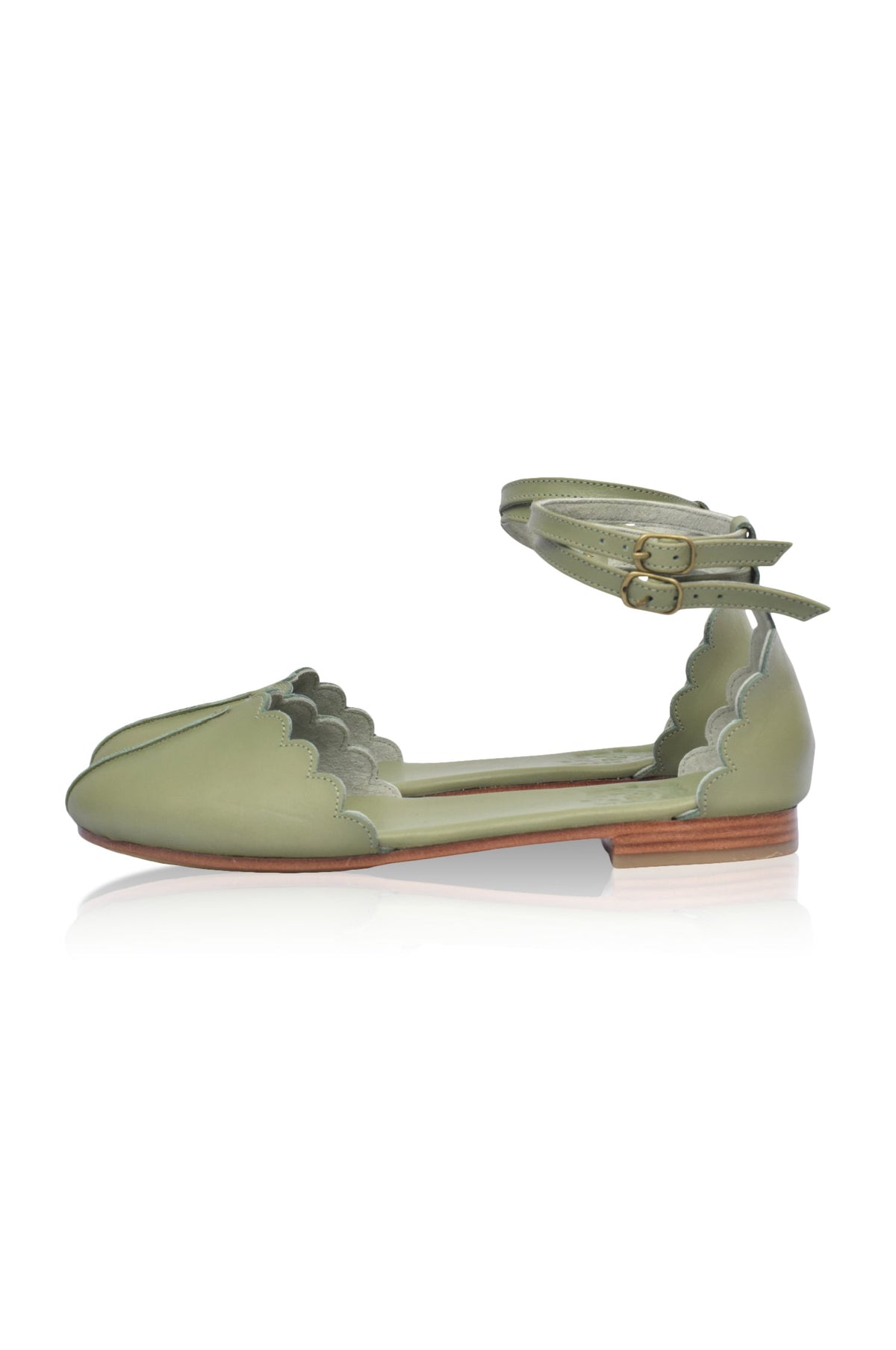 Hannelore Almond Toe Leather Flats