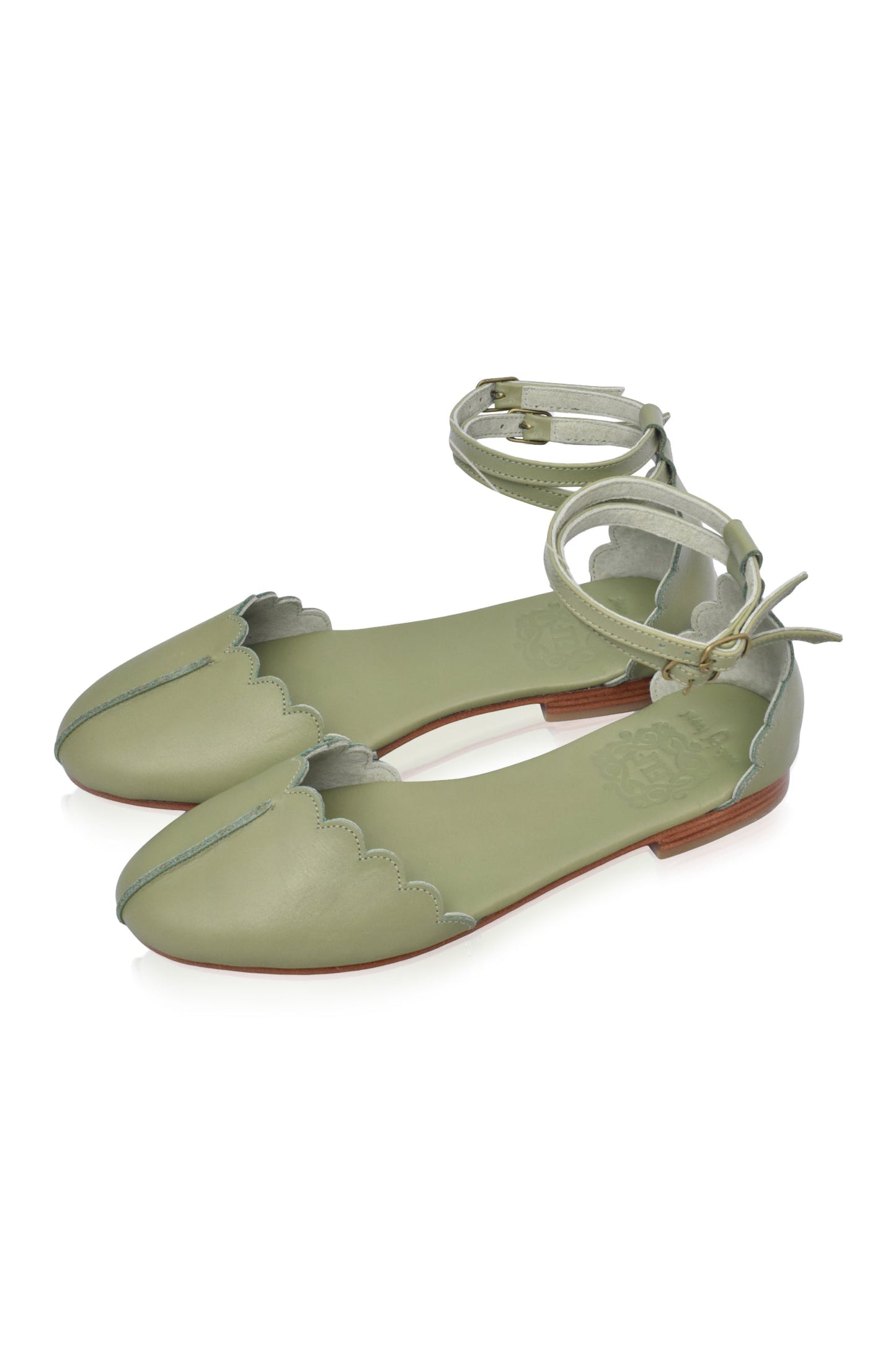 Hannelore Almond Toe Leather Flats