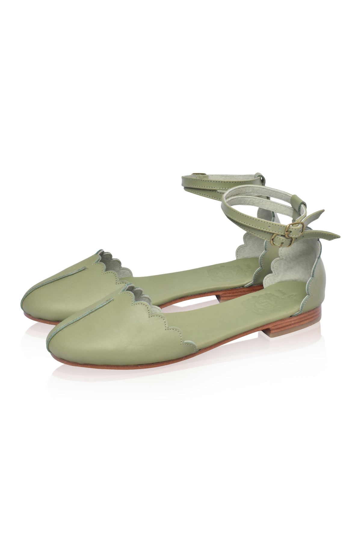Hannelore Almond Toe Leather Flats