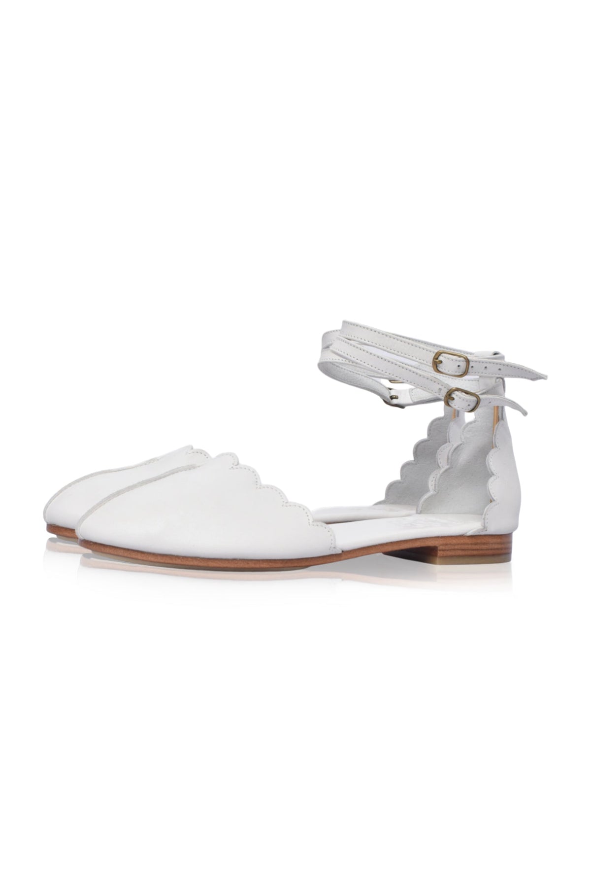 Hannelore Almond Toe Leather Flats