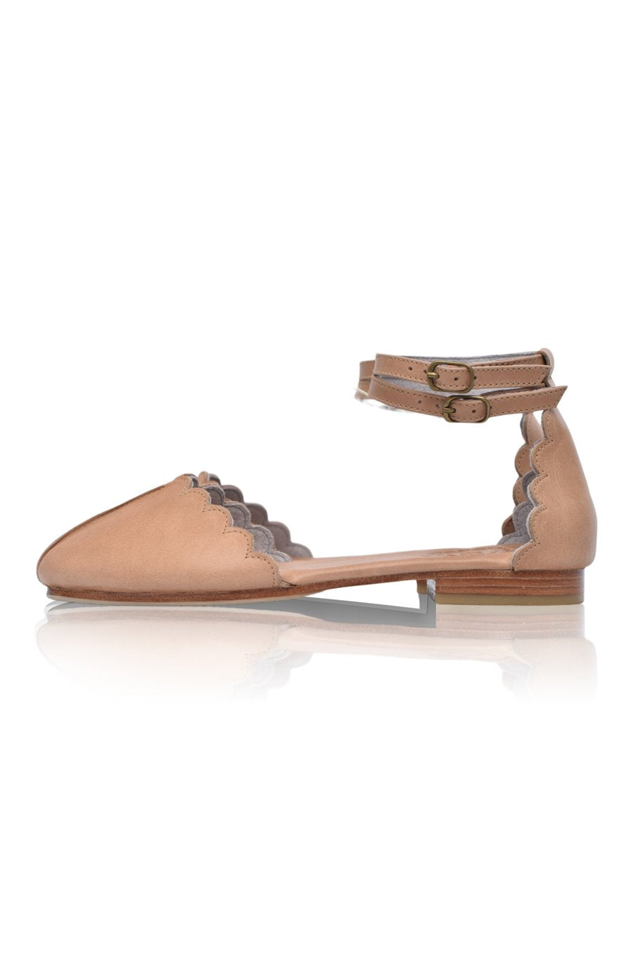 Hannelore Almond Toe Leather Flats