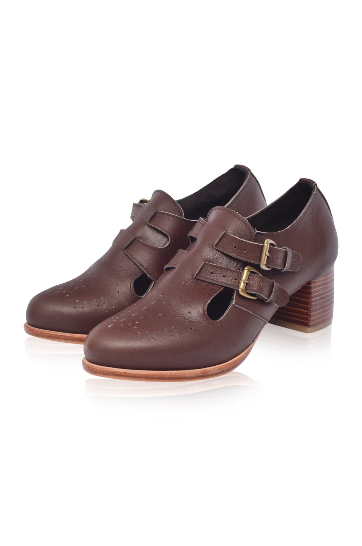 Celandra Low Heel Leather Booties