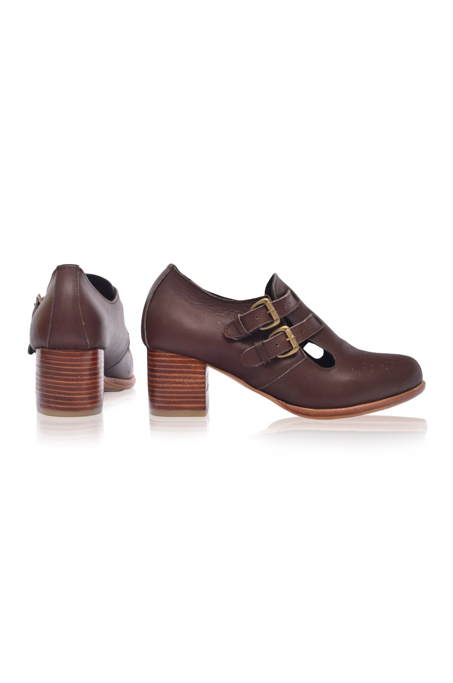 Celandra Low Heel Leather Booties