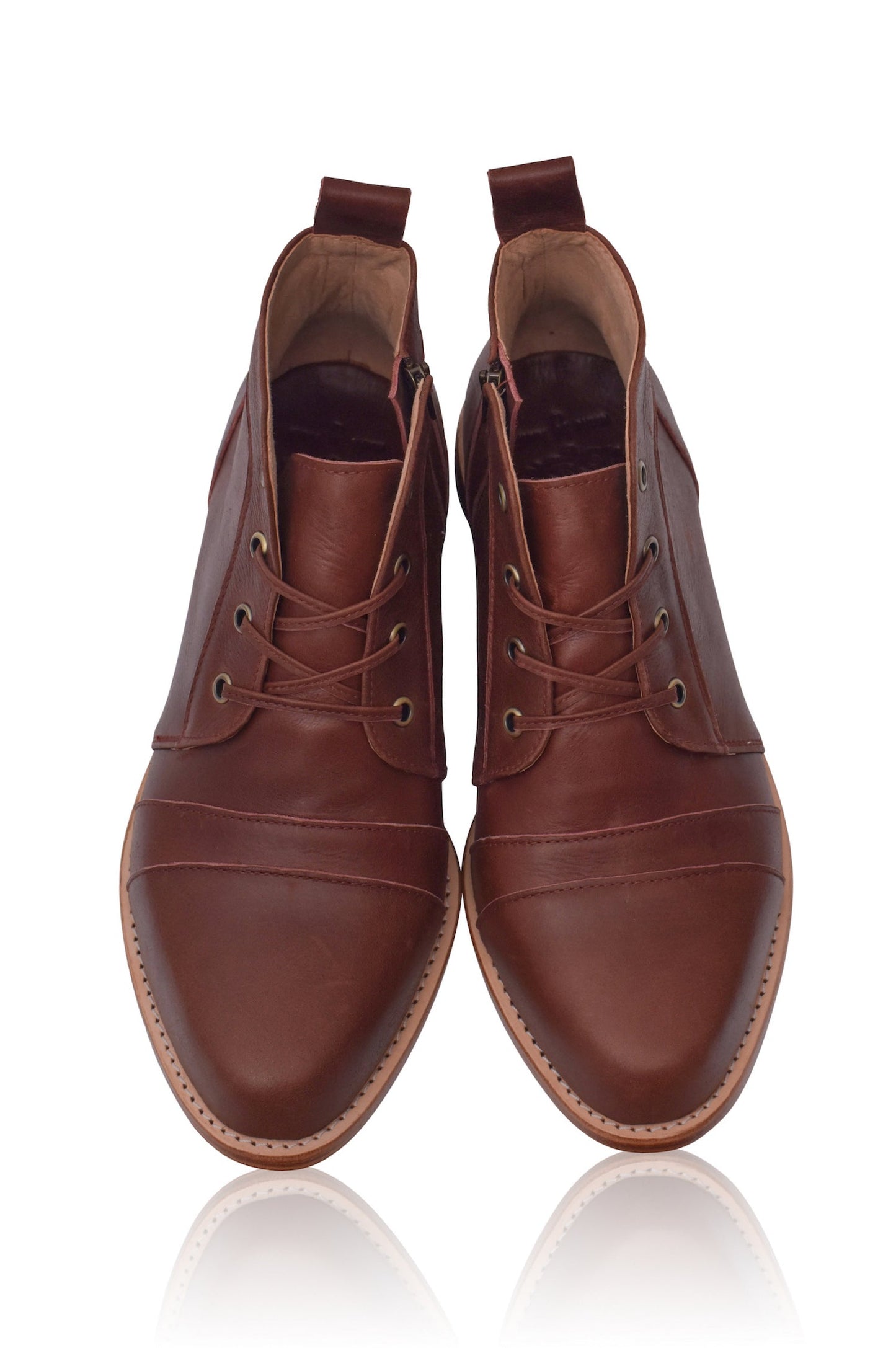 Zita Lace-Up Leather Boots