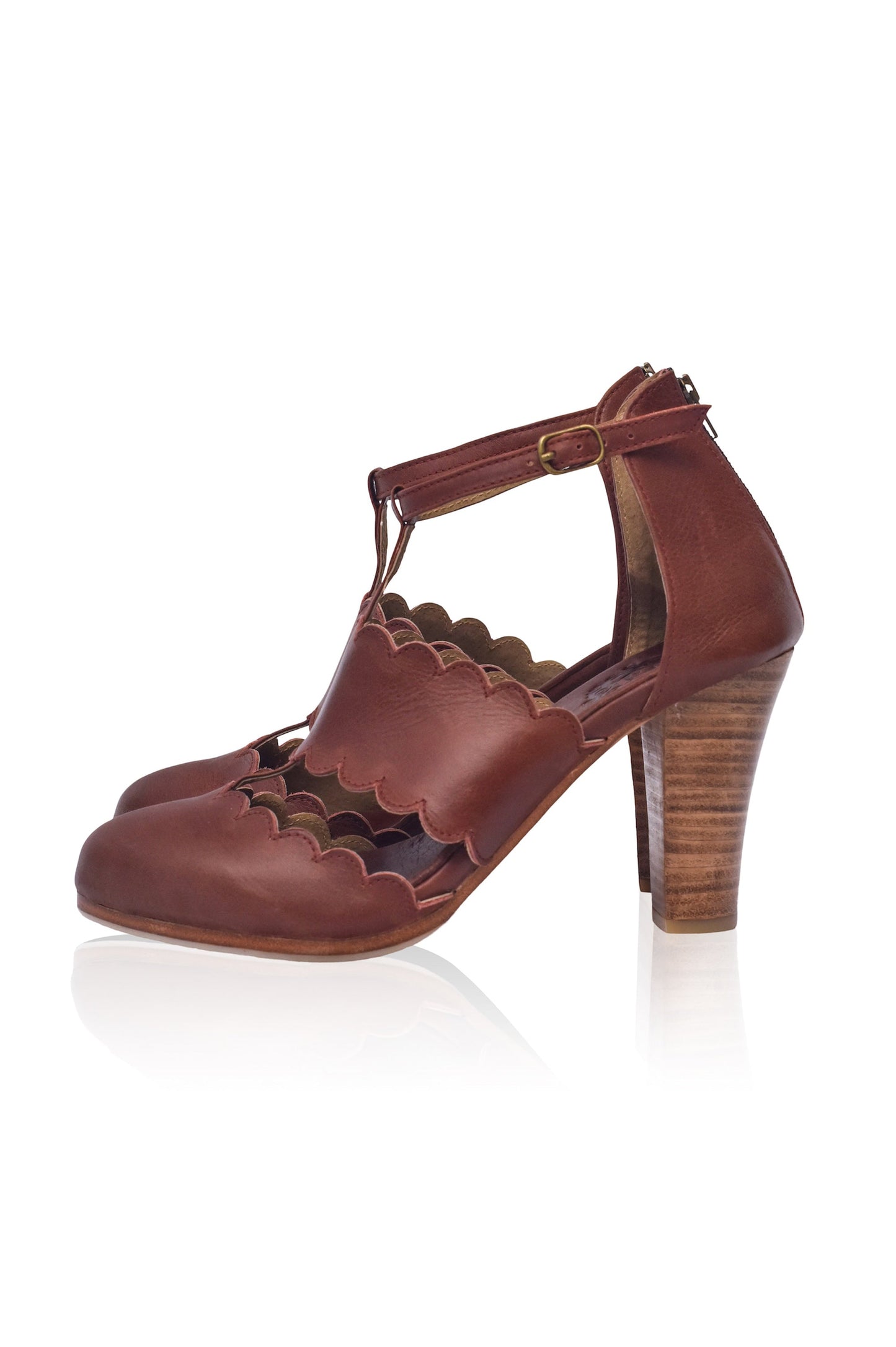 Lieselot T-Strap Leather Heels