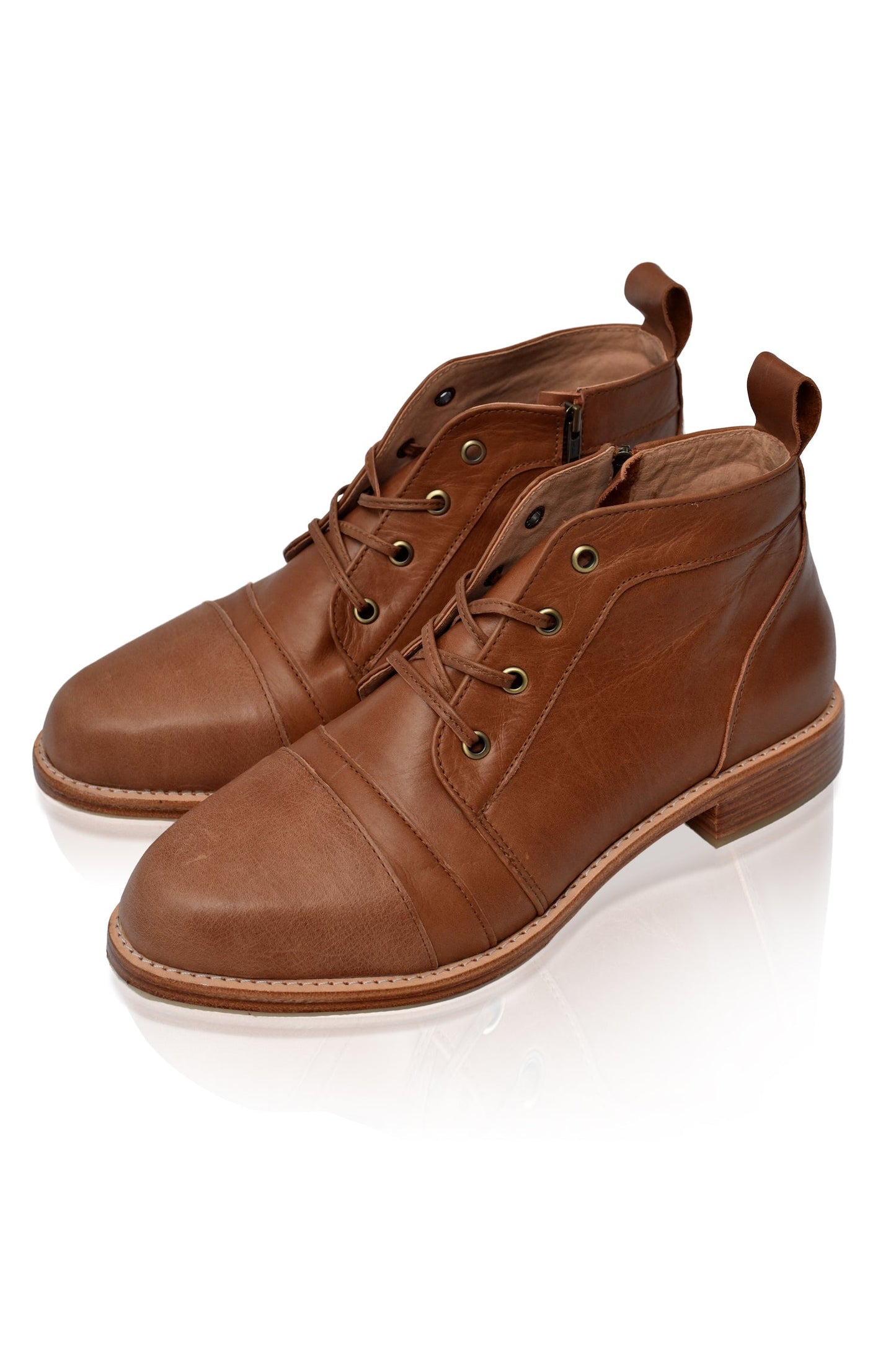 Zita Lace-Up Leather Boots