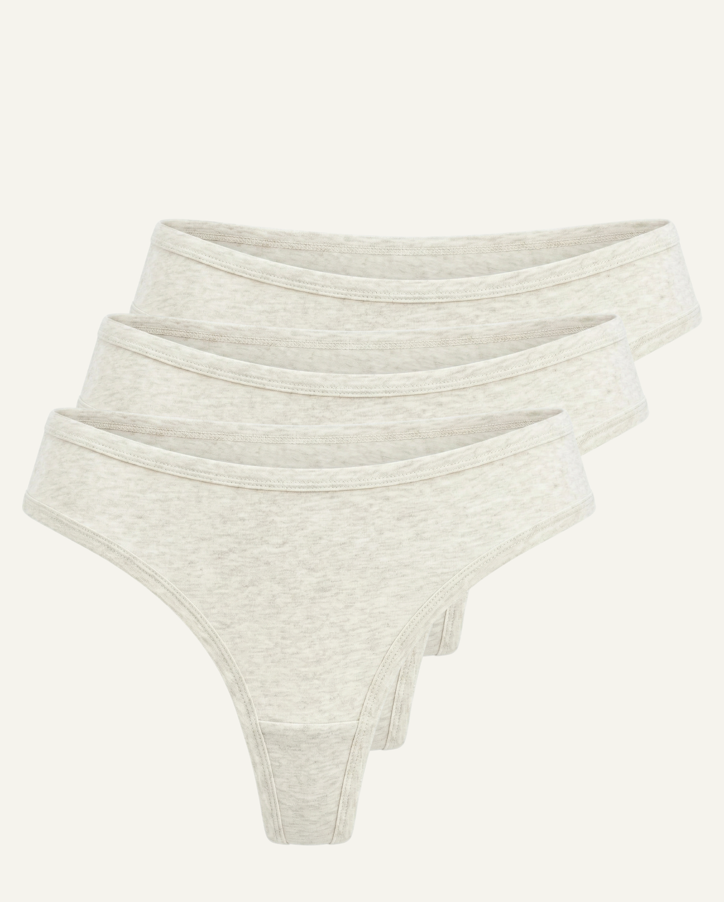 Organic Cotton & Linen Thong 3-Pack — GOTS Certified, Natural Rubber Elastic